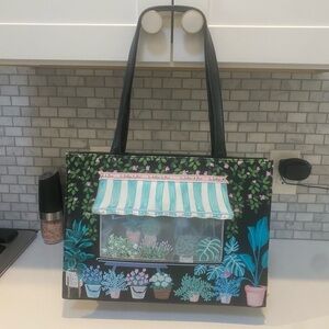Floral Black Tote Bag